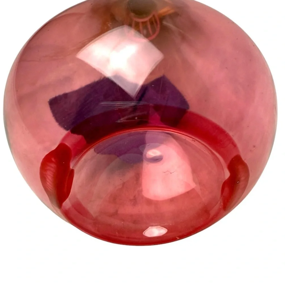 Vintage De Carlini Glass Christmas Ornament Pink Dutch Girl made in Italy